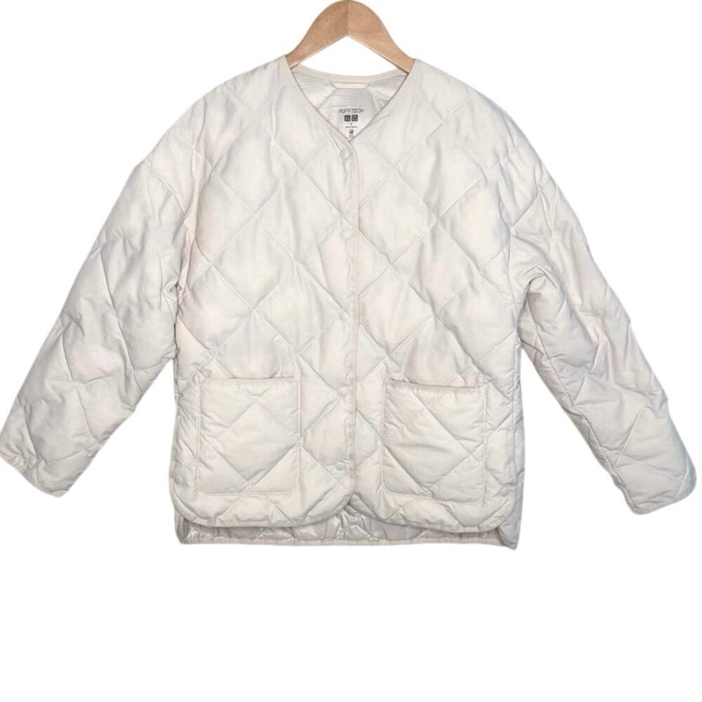 UNIQLO PUFFTECH Cream puff jacket size small durable water repellent - Picture 6 of 6